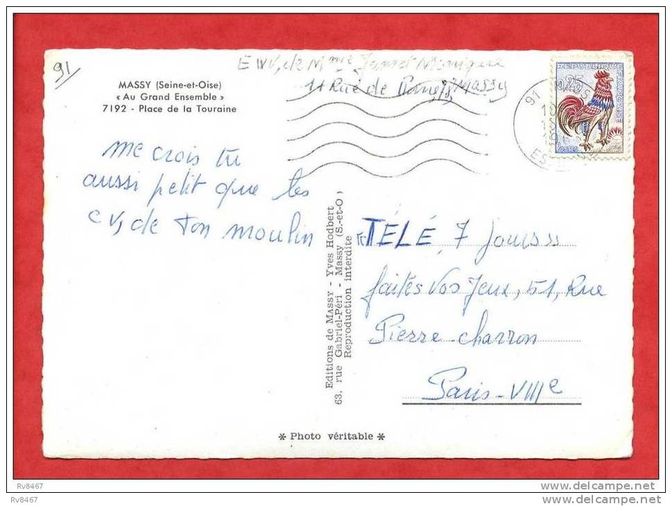 * MASSY-"Au Grand Ensemble",Place De La Touraine-1963(Multiples Automobiles:CITROËN DS,Traction,2 CV...2 Enfants) - Massy
