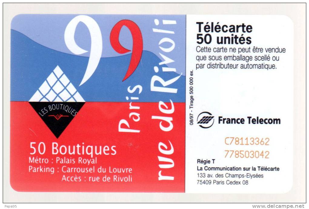 779 F779 - 08/97 - TELECARTE 50 - Les Boutiques Du Carrousel Du Louvre - C78113362 778503042 - 1997