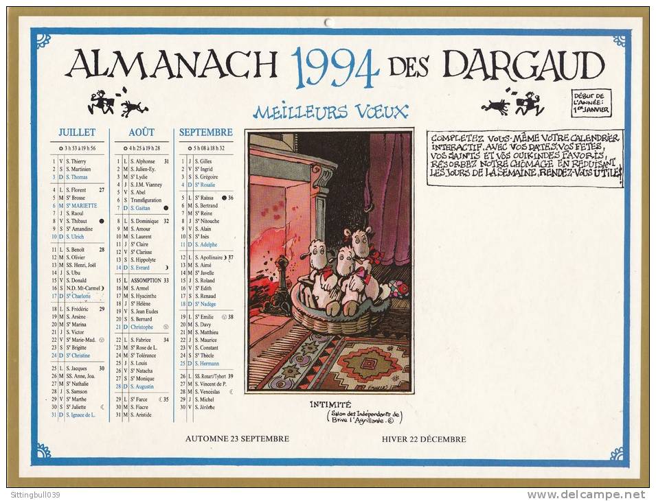 F'MURR. Le Génie Des Alpages. RARE Calendrier, Almanach 1994 Des Editions Dargaud. Illustrations Recto-verso - Diaries