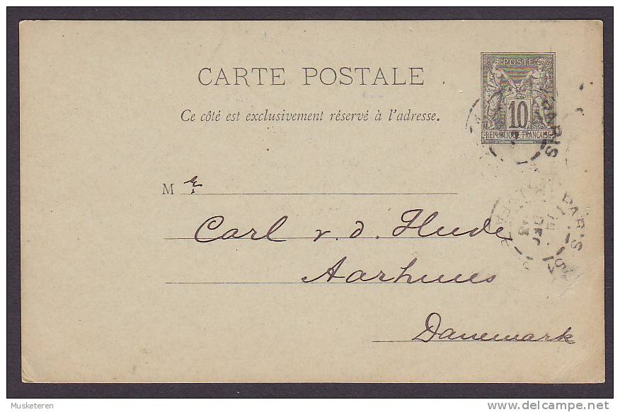 France Postal Stationery Ganzsache Entier PRIVATE PRINT Ship "Anglaia" CARL W. BOMAN 1893 To AARHUS Denmark (2 Scans) - Pseudo-interi Di Produzione Privata