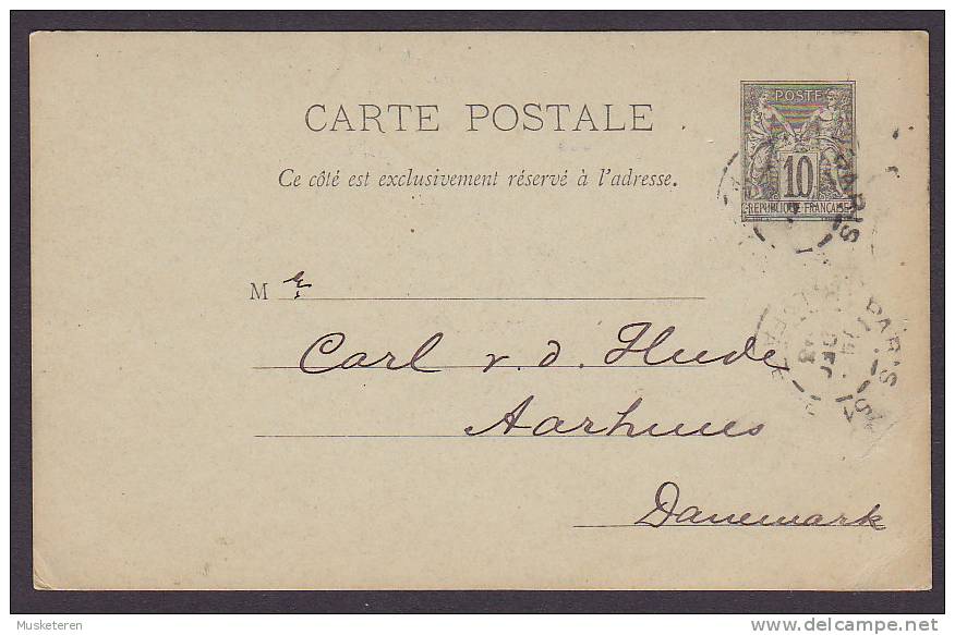 France Postal Stationery Ganzsache Entier PRIVATE PRINT Ship "Anglaia" CARL W. BOMAN 1893 To AARHUS Denmark (2 Scans) - Enteros Privados