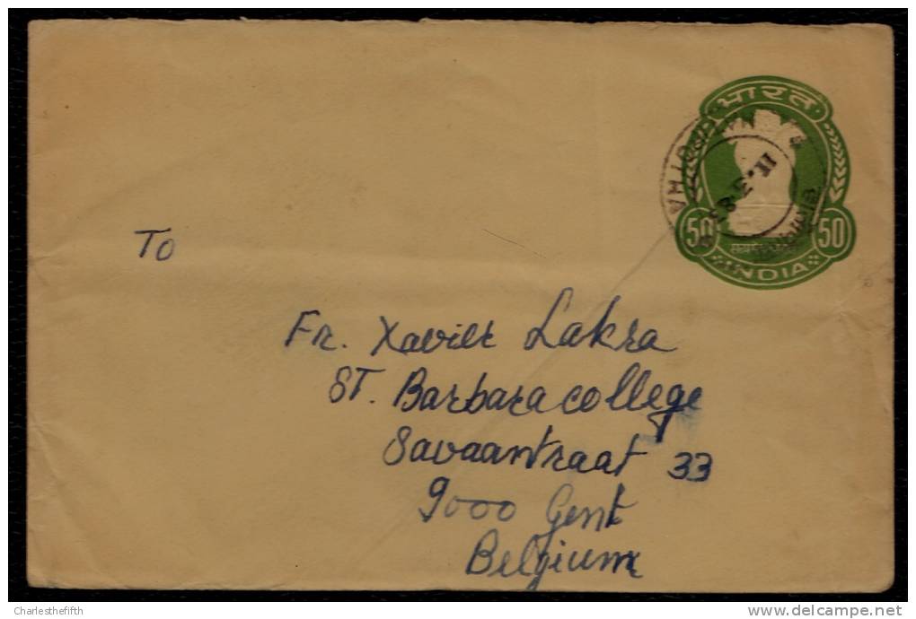 COVER - 1983  HATHI POTHA JALPAIGURI ( West Bengal ) To GENT ( Belgium) To St Barbaracollege - Enveloppes