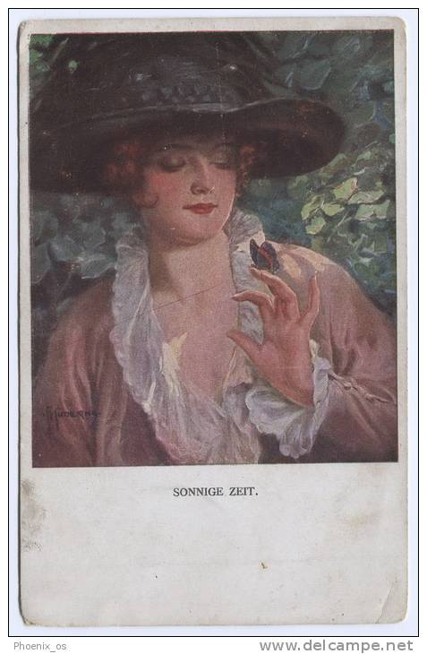 KUDERNA Pinx, Lady, Art  Postcard, 1926. - Kuderna