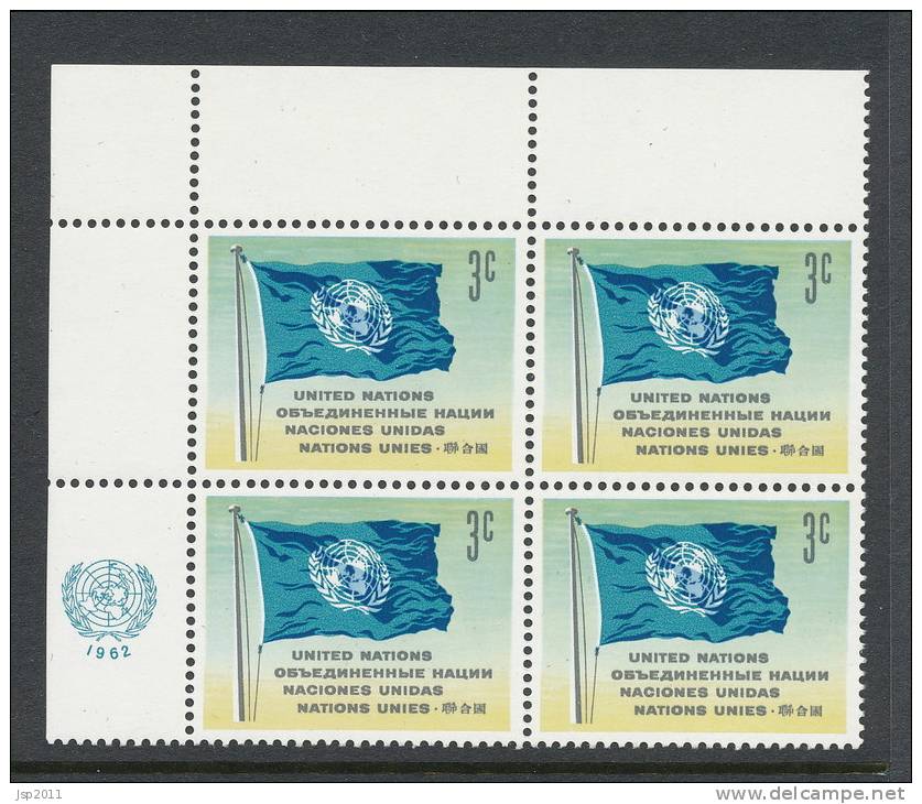 UN New York 1961 Michel # 100, Block Of 4 With Lable In Upper Left Corner, MNH** - Blocs-feuillets