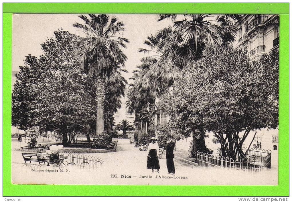 NICE / JARDIN D´ALSACE LORRAINE / Carte Vierge - Parcs Et Jardins