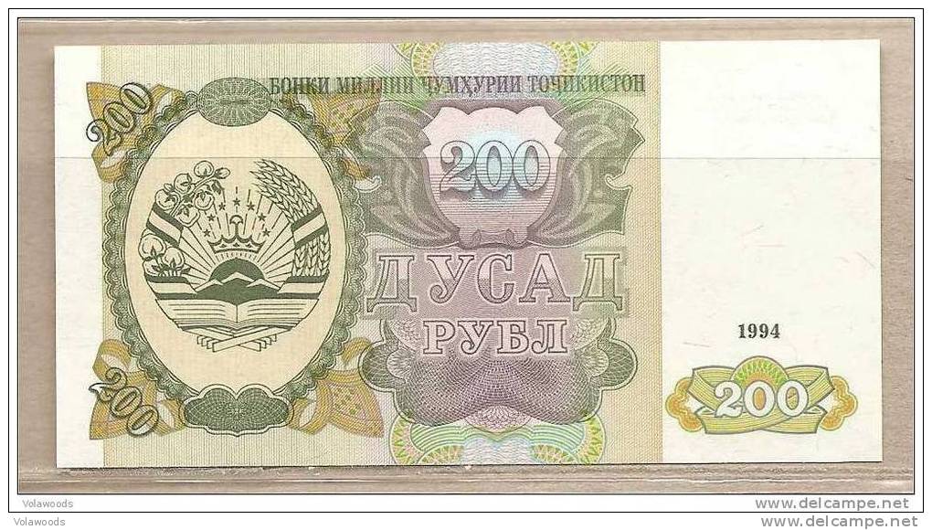 Tagikistan - Banconota Non Circolata Da 200 Rubli - 1994 - Tagikistan