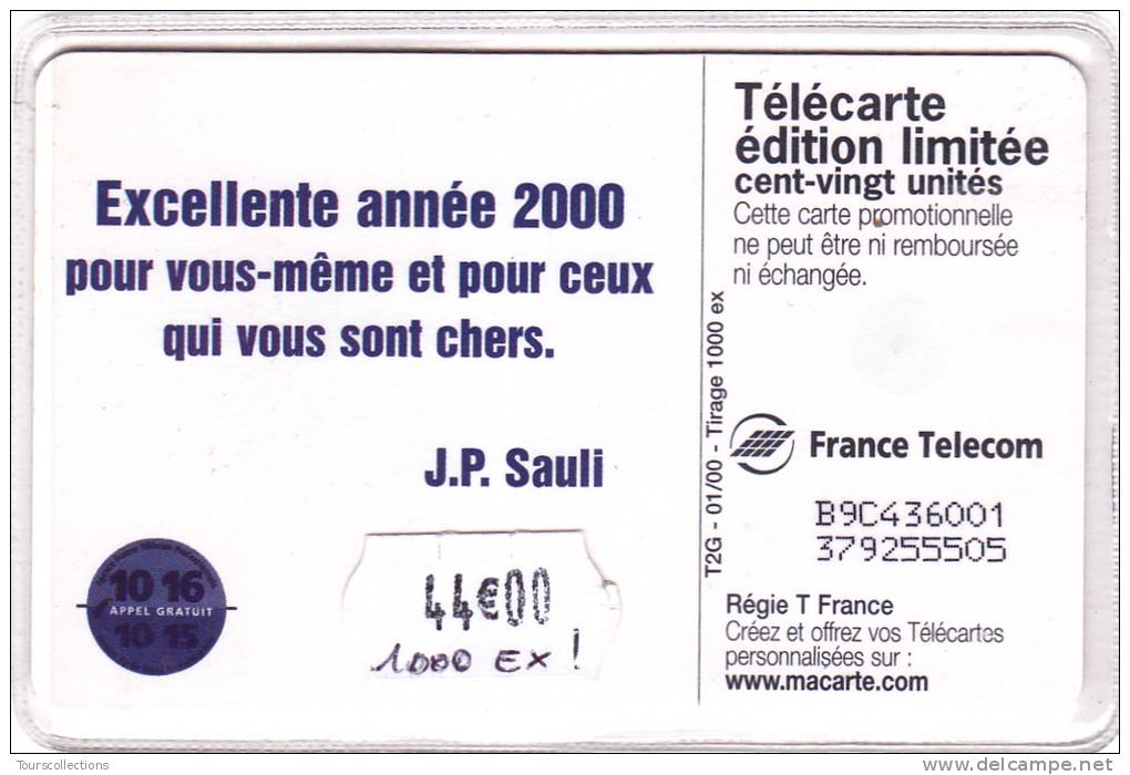 TELECARTE 120 U @ FRANCE TELECOM RASPAIL - L'an 2000 Sur Internet @  01/2000 - 1000 Ex - 120 Unités 