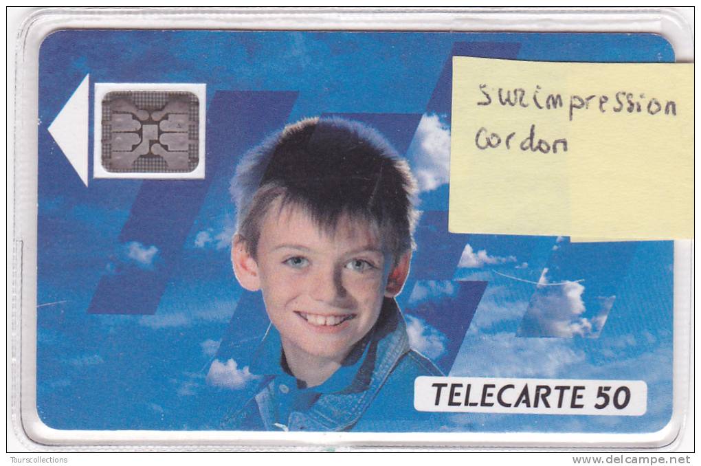 TELECARTE 50 U @ VARIETE SURIMPRESSION CORDON @ Puce SC5 - Visage D'enfant - 1989 - Variétés