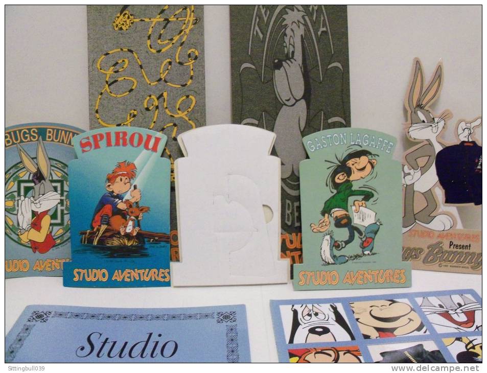 Spirou, Gaston Lagaffe, Tex Avery, Bugs Bunny... 4 Dossiers De Presse Studio Aventures + 7 PUB PLV+Photos, Rare Ensemble - Dossiers De Presse