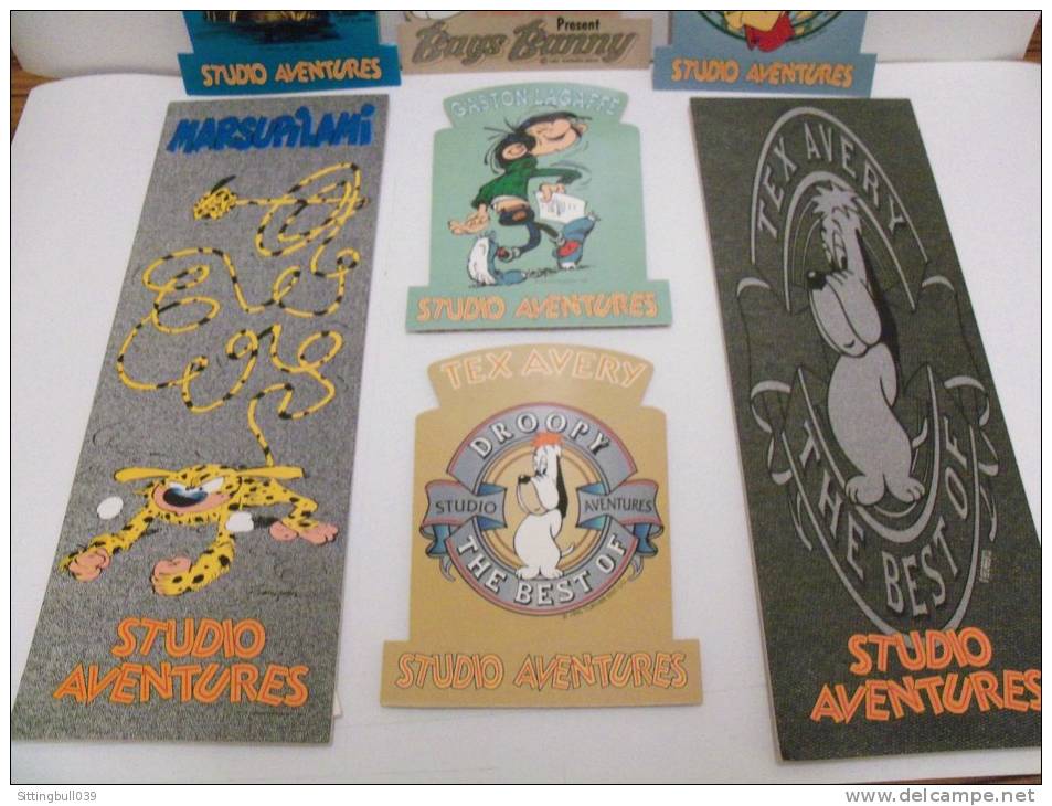 Spirou, Gaston Lagaffe, Tex Avery, Bugs Bunny... 4 Dossiers de Presse Studio Aventures + 7 PUB PLV+Photos, Rare ensemble