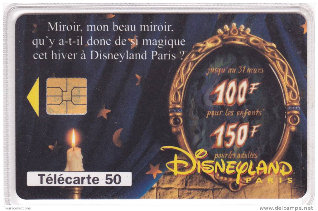 TELECARTE 50 U @ VARIETE Numéro Justifié à Droite - DYSNEYLAND PARIS - Miroir @ Puce SO3 - 02/1995 - Variétés