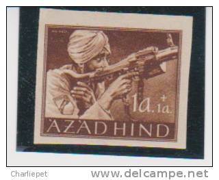 Germany Azadhind India 1a+1a MNH Impeforate Stamp Slight Offset - Other & Unclassified