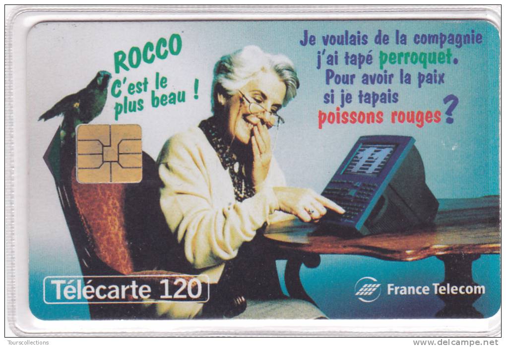 TELECARTE 120 U @ VARIETE N° Justifié à Droite - Péroquet Et Minitel Le 11 @ Puce SO3 - 07/1995 - Fehldrucke