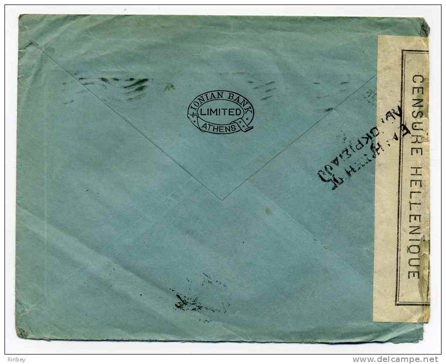 WW1 / Lettre Censurée " CENSURE HELLENIQUE" De AOHNAI - ATHENS / Pour L'Espagne / YT N°279 - Cartas & Documentos