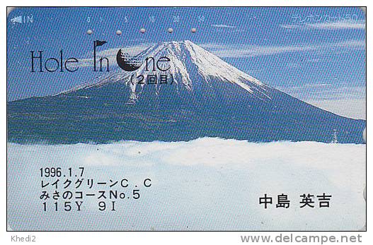 Télécarte Japon / 110-126 - VOLCAN MONT FUJI & Golf - VULKAN & Sports Japan Phonecard - VULKAN & Sport - MD 473 - Volcans