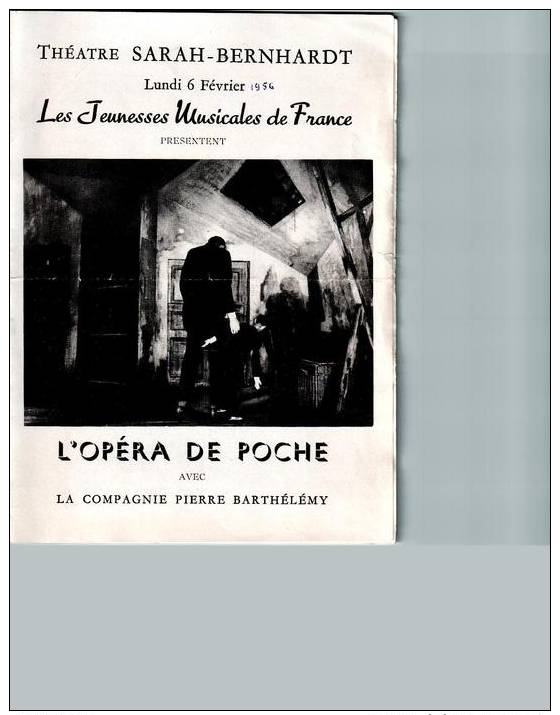 Programme Du 06/02/1956 Théâtre SARAH-BERNHARDT - Le Téléphone & Le Ventriloque - Programmes