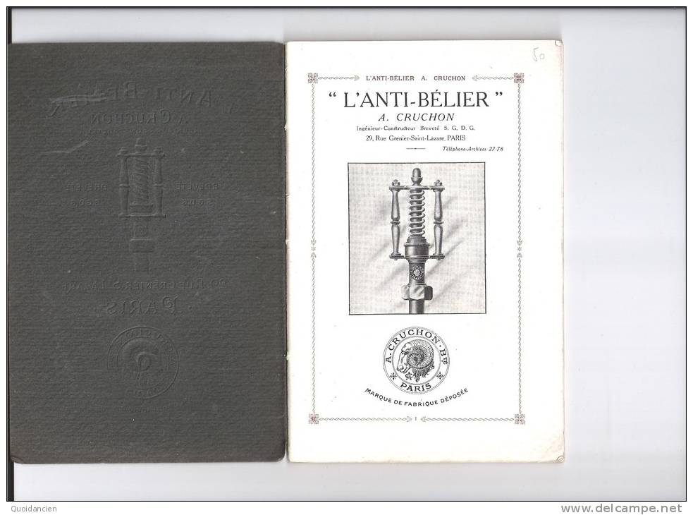 L'  ANTI  BELIER  -  Années 1910   -  A.  CRUCHON  Ingénieur  Constructeur  Breveté - Autres & Non Classés