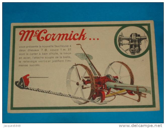 Publicité) Mc-CORMICK - Faucheuse à Deux Chevaux 7 B : Coupe De 1m,37 - Autres & Non Classés