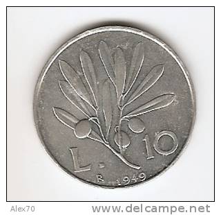 REPUBBLICA ITALIANA LIRE 5 PRIMO TIPO GRAPPOLO D´UVA 1949 - 1 Lira