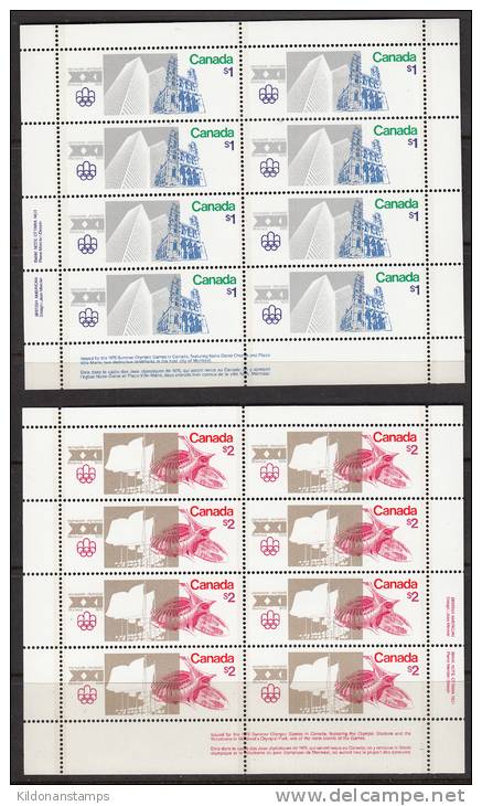 Canada 1976 Olympic Sites, Full Sheets, Mint No Hinge, Sc# 687-688 - Unused Stamps