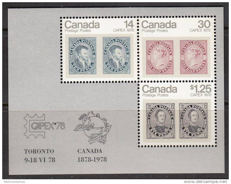 Canada 1978 Capex 78 Minisheet, Tagged, Mint No Hinge, Sc# 756a - Unused Stamps