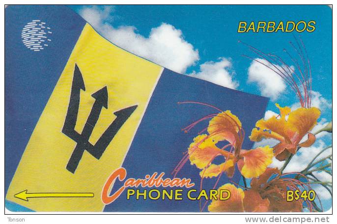 Barbados, BAR-15C, B$40, Barbados Flag, 15CBDC, 2 Scans. - Barbados (Barbuda)