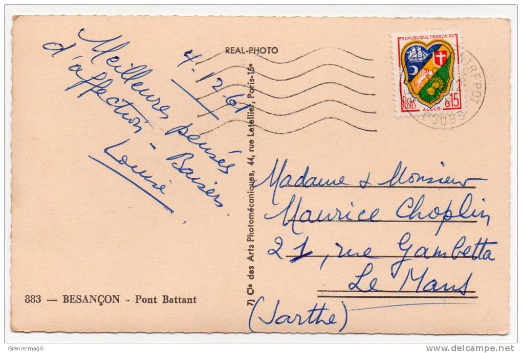 Cpsm 25 - Besançon - Pont Battant - 1961 - (9x14 Cm) - Besancon