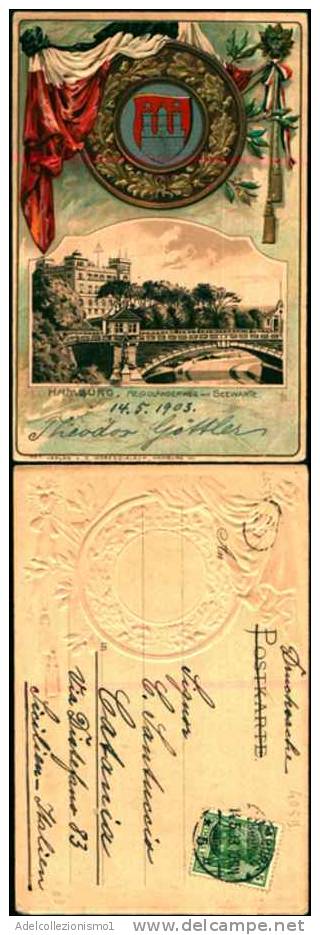 4059) Cartolina Viaggiata Nel 1903 Hamburg- Helgolanderweg-mit-seewarte - Harburg
