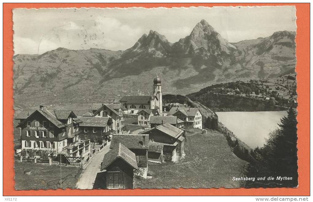 Q0846 Seelisberg Dorf Und Die Mythen. See.GElaufen In 1941. Photoglob 9201p - Seelisberg