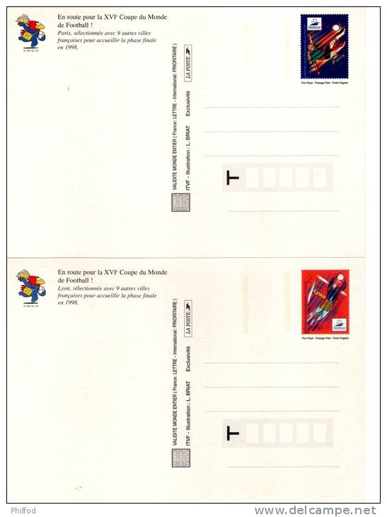 France 98  - 4 Cartes Postales Pré-timbrées - Prêts-à-poster:  Autres (1995-...)