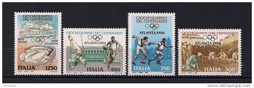 ITALIA 1996, YVERT 2178/2181**, JUEGOS OLÍMPICOS DE ATLANTA 96, DEPORTES, OLIMPIADAS - Verano 1996: Atlanta