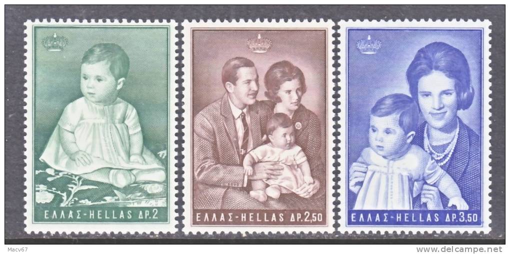 Greece 876-8   *    KING  QUEEN  BABY - Unused Stamps