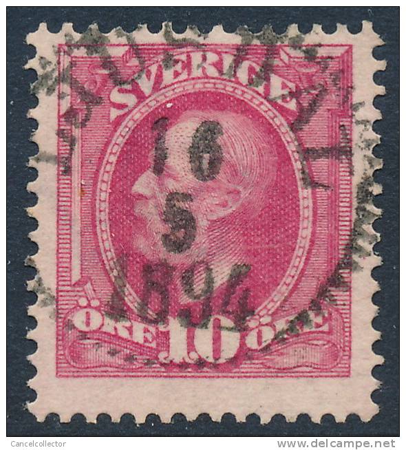 Sweden Suède Sverige: 10ö Oscar II, Cancel LJUSDAL 16.5.1894 (DCSV00008) - 1885-1911 Oscar II