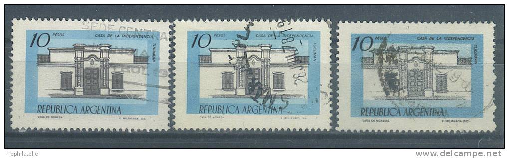 VEND TIMBRES D ´ ARGENTINE , N° 1108 X 3 NUANCES DIFFERENTES !!!! - Usati