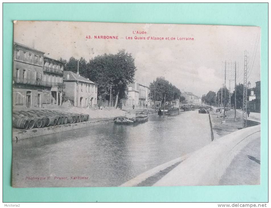 NARBONNE - Péniches Sur Les Quais D'ALSACE Et De LORRAINE - Narbonne