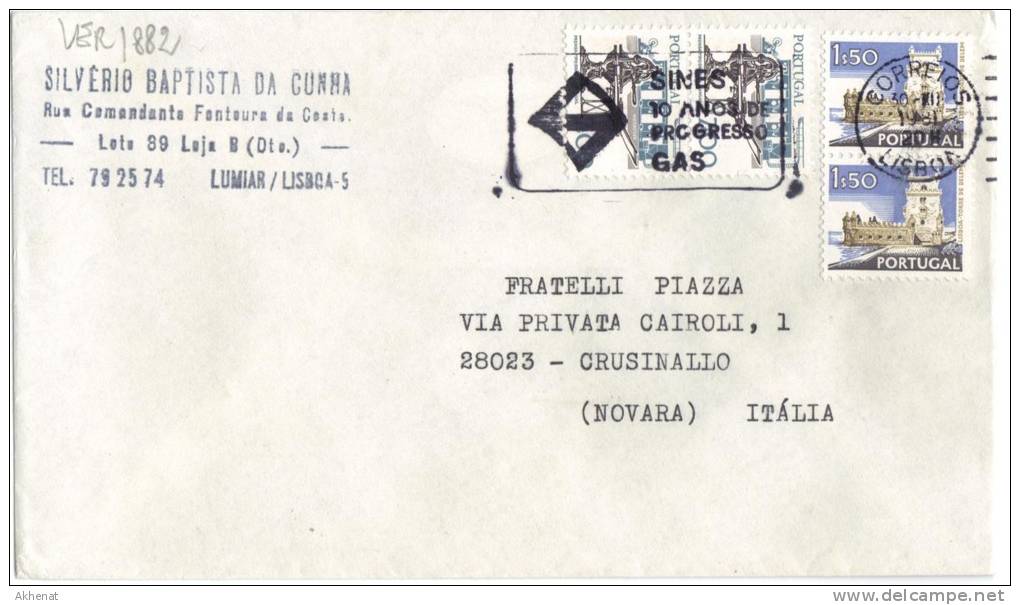 VER1882 - PORTOGALLO , Lettera Commerciale Per L' Italia. - Cartas & Documentos