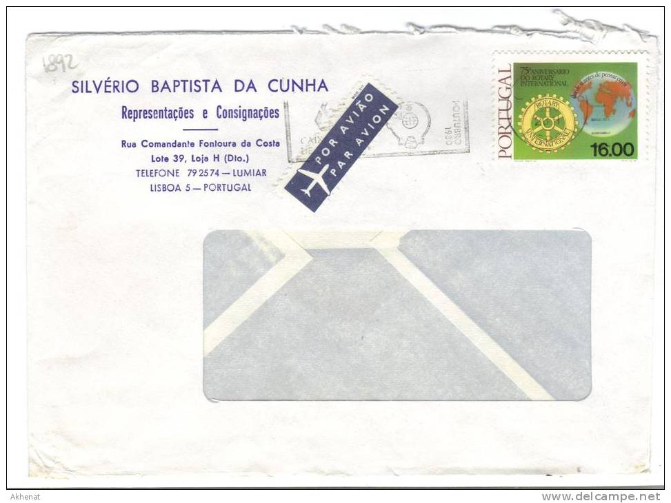 VER1892 - PORTOGALLO , Lettera Commerciale Per L' Italia. Rotary - Storia Postale