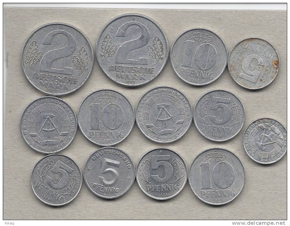 German Democratic Republic  -  DDR  13 Coins     M-12 - Verzamelingen