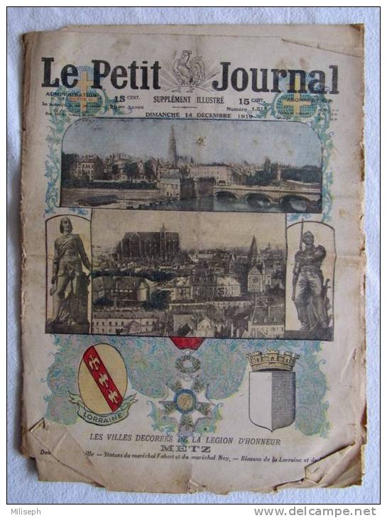 Le Petit Journal - N° 1512 - 14 / 12 /919 - METZ Décorée De La Légion D'Honneur - Charbon Au HAVRE Et à ROUEN (2675) - Le Petit Journal