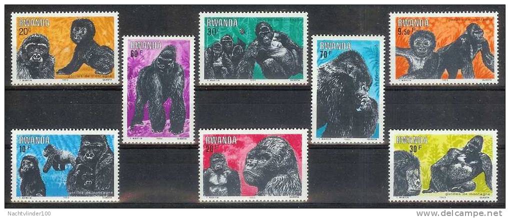 Mmg008 FAUNA ZOOGDIEREN AAP GORILLA MAMMALS MONKEY PRIMATE RWANDA 1983 PF/MNH - Gorilla