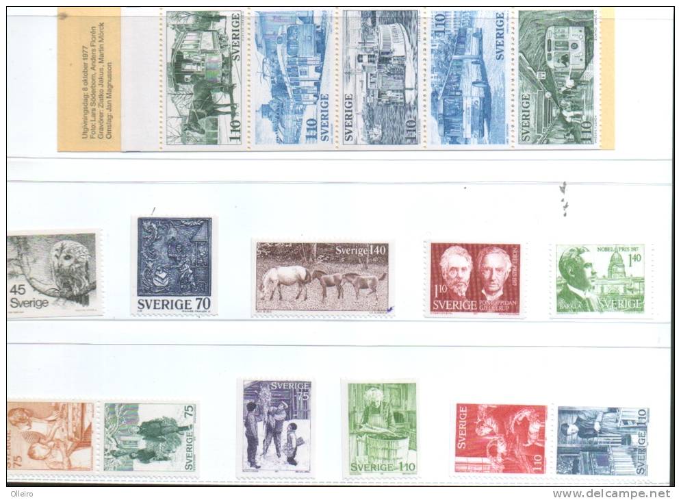 Svezia Sweden  Schweden Suede 1977 Annata Completa Year Set  Complete Set ** MNH - Komplette Jahrgänge