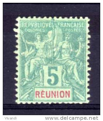 Reunion - 1892 - 5 Cents - MH - Nuevos