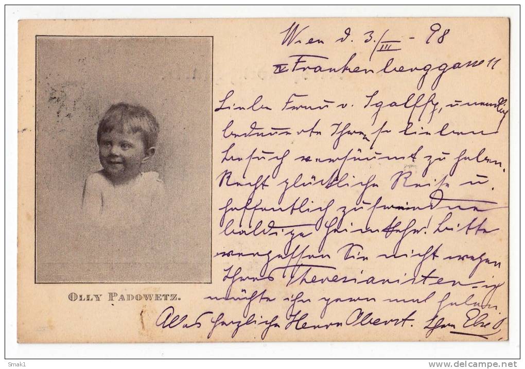 ROYAL FAMILIES CHILD OLLY PADOWETZ OLD POSTCARD 1898. - Royal Families