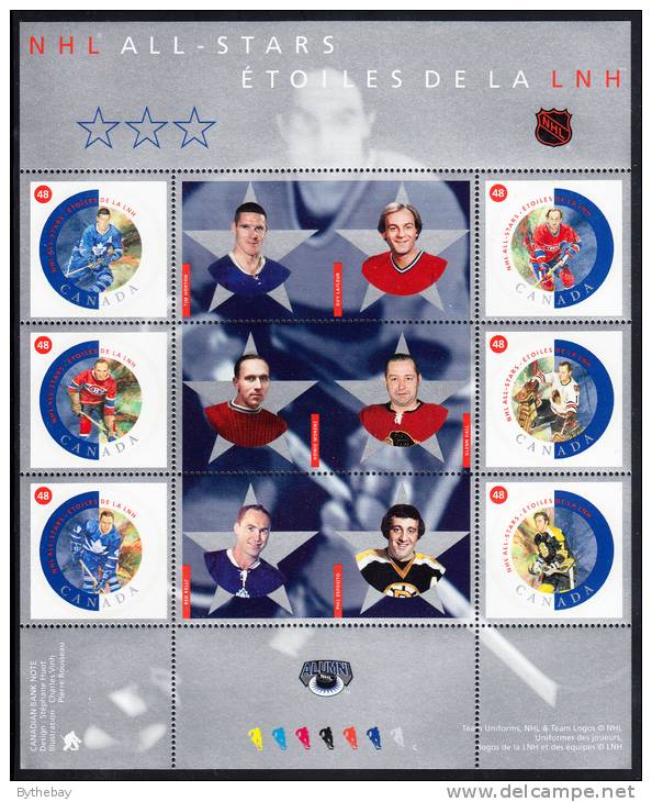 Canada MNH Scott #1935 Souvenir Sheet Of 6 48c NHL All Stars - Neufs