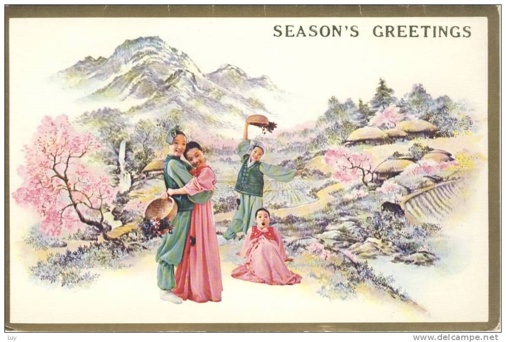 Season's Greetings In Asia - Double Card, Billet - Otros & Sin Clasificación