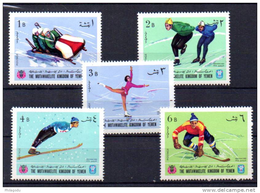 Yemen 1968, Jeux De Grenoble, Ski, Hockey, Patinage, MI  454 A 458 A** - Hiver 1968: Grenoble