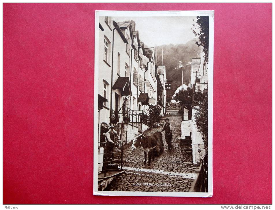 England > Devon > Clovelly  High Street 1937 Cancel     -ref 725 - Clovelly