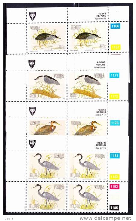 Venda - 1993 - Herons (Birds) - Full Set Of Control Blocks - Venda