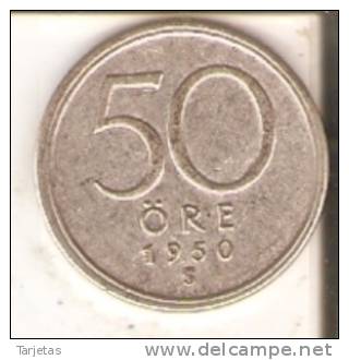 MONEDA DE PLATA DE SUECIA DE 50 ORE DEL AÑO 1950  (COIN) SILVER,ARGENT - Sweden