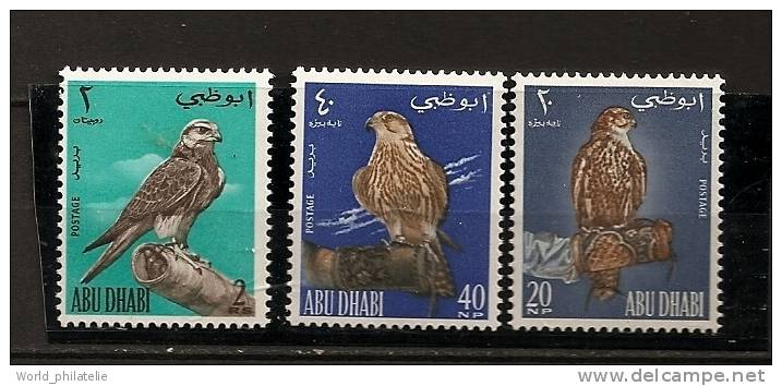 Arabie Du Sud-Est Abu Dhabi 1965 N° 12 / 4 ** Faune, Oiseaux, Faucons De Chasse, Gant, Mains - Abu Dhabi